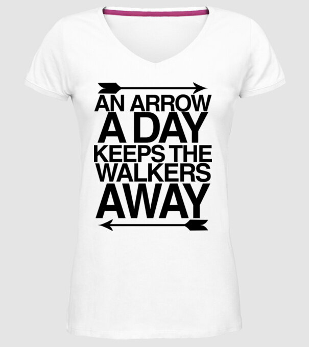 An arrow a day model alb pe tricou