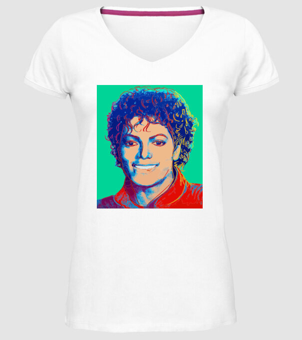 Micheal Jackson Art model alb pe tricou