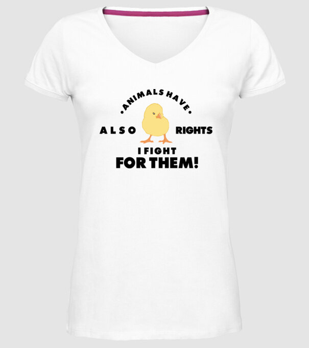 Animals also have rights model alb pe tricou