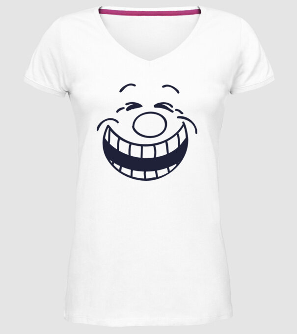 Funny Face Smiley model alb pe tricou