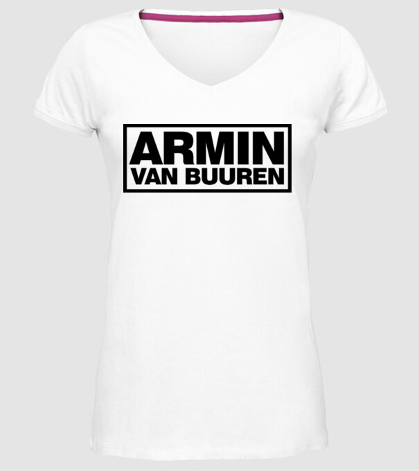 Armin Van Buuren logo model alb pe tricou