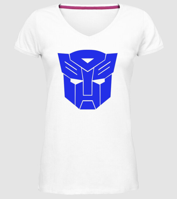 Autobot model alb pe tricou