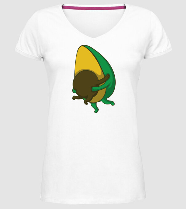 Avocado model alb pe tricou