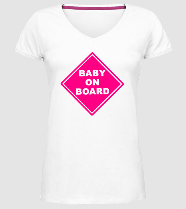 Baby on board model alb pe tricou