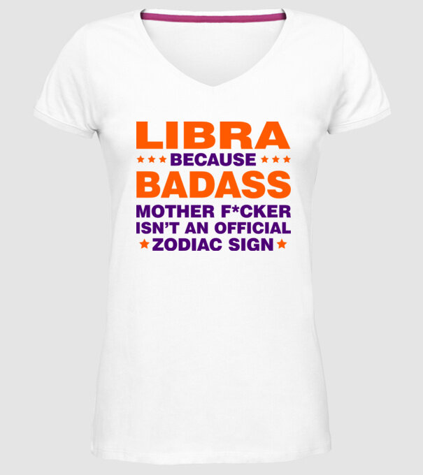 Badass zodiac LIBRA model alb pe tricou