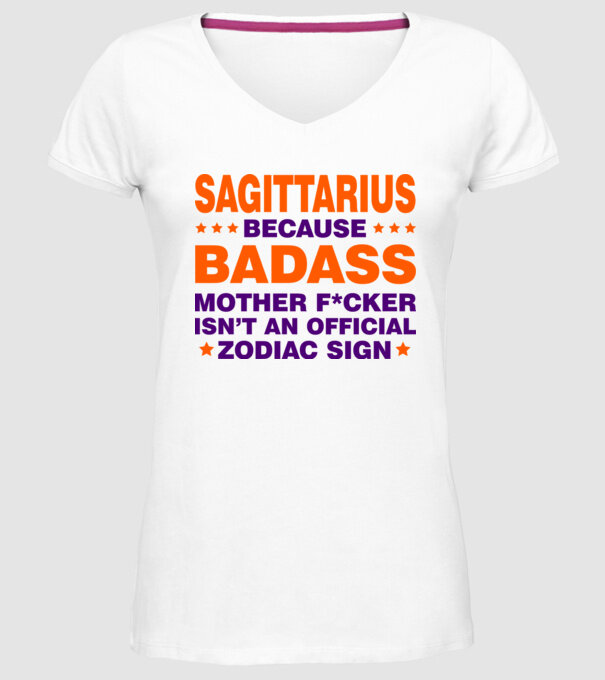Badass zodiac SAGITTARIUS model alb pe tricou
