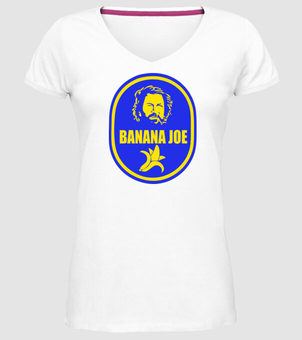 Banana Joe model alb pe tricou
