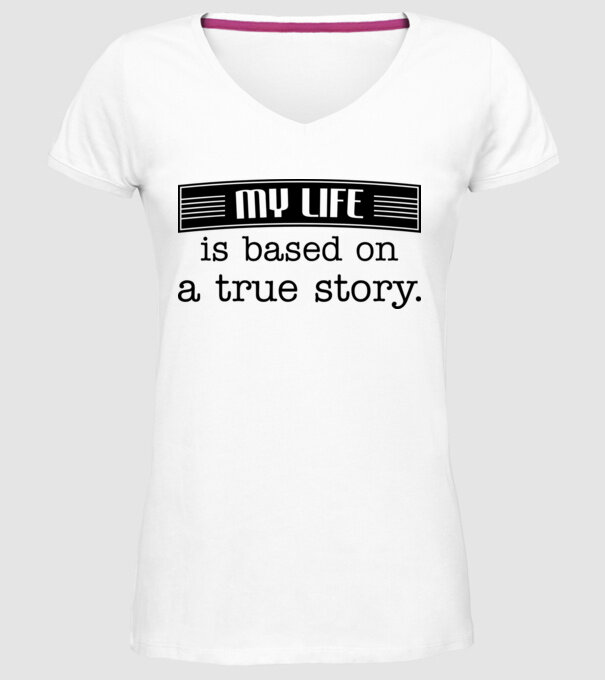 Based on true story. model alb pe tricou