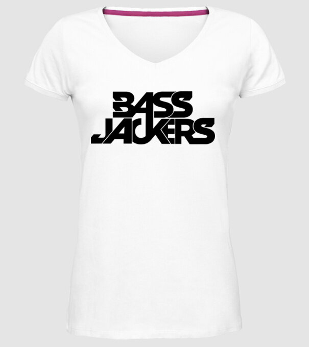 Bass Jackers model alb pe tricou