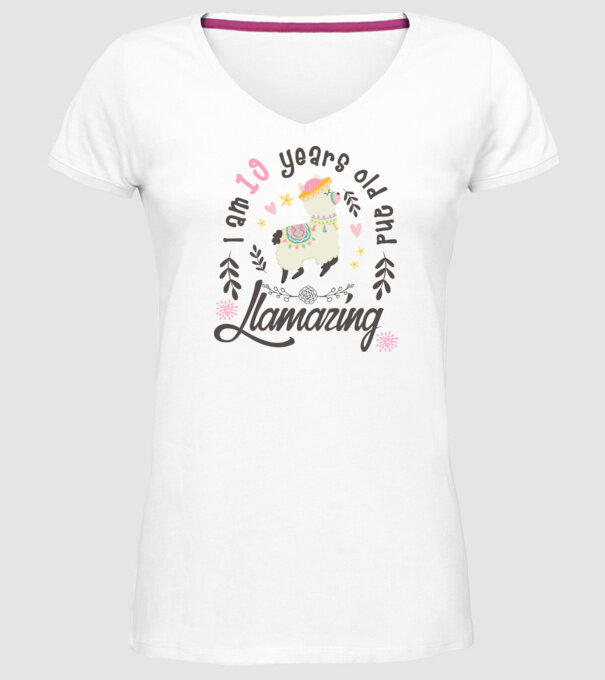 Birthday Llamazing 19 years old model alb pe tricou
