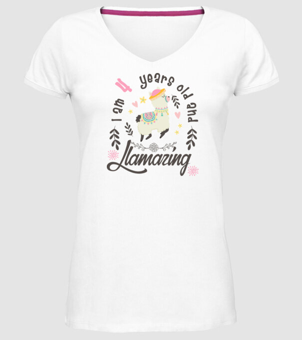 Birthday Llamazing 4 years old model alb pe tricou