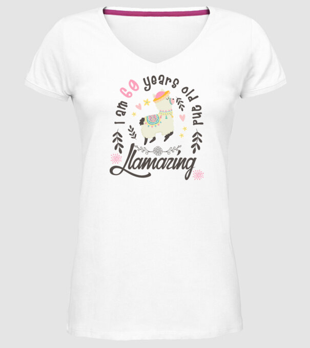 Birthday Llamazing 60 years old model alb pe tricou