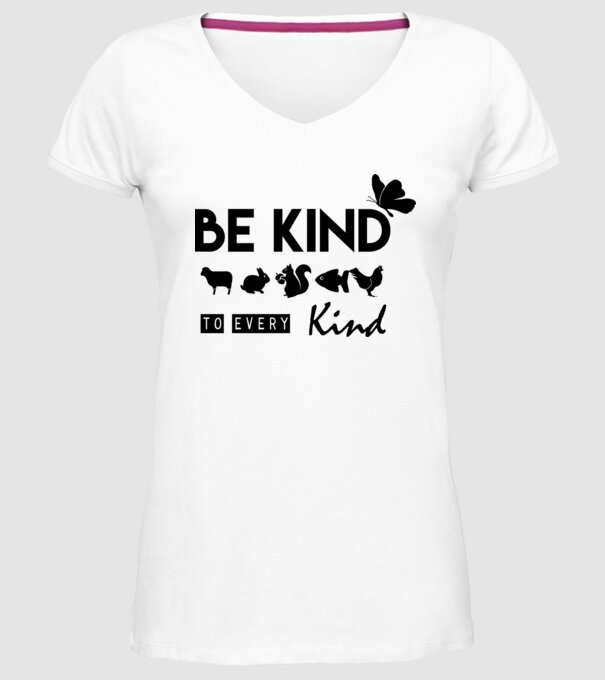 Be kind to every kind model alb pe tricou