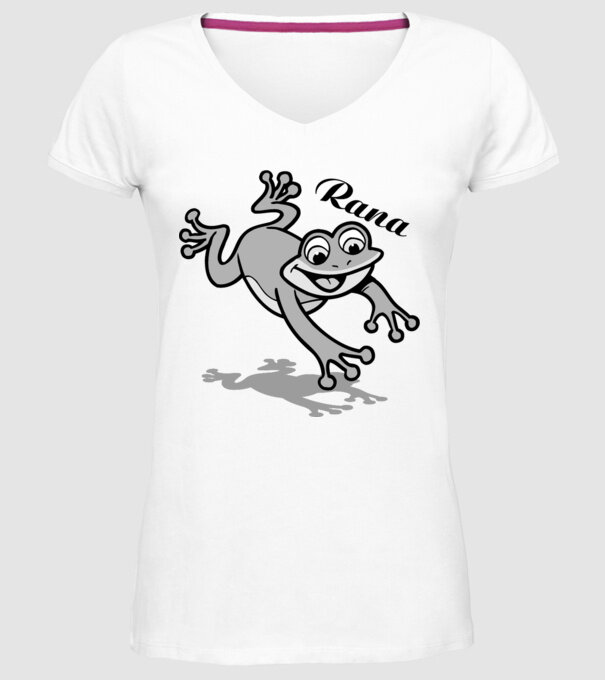 Frog model alb pe tricou