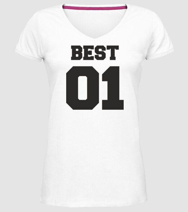 Best 01 model alb pe tricou