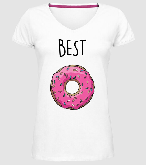 Best friends model alb pe tricou