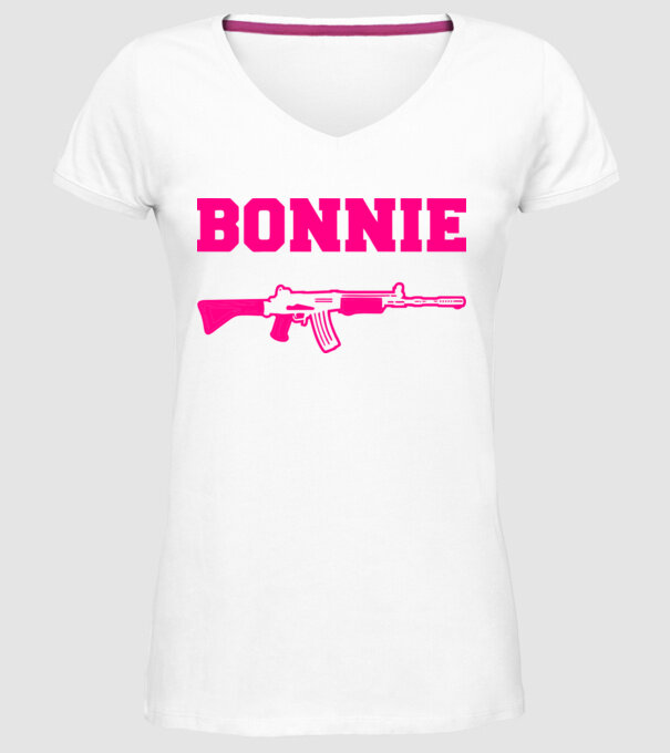 Bonnie model alb pe tricou