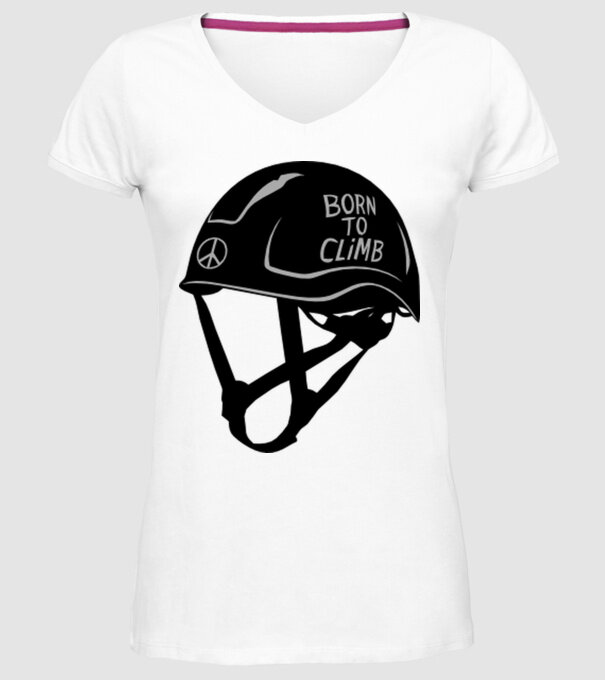 Born to climb model alb pe tricou