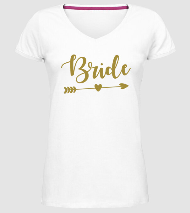 Bride model alb pe tricou