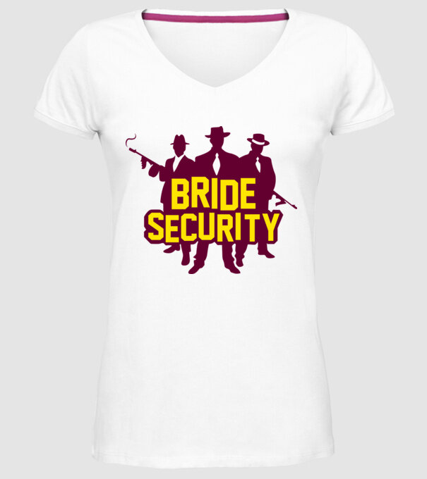 Bride Security model alb pe tricou