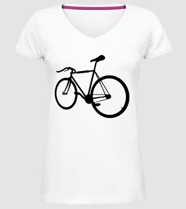 Bicicletă model alb pe tricou
