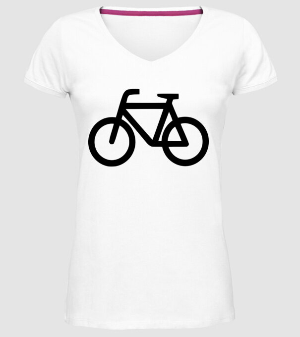 Bicicletă model alb pe tricou