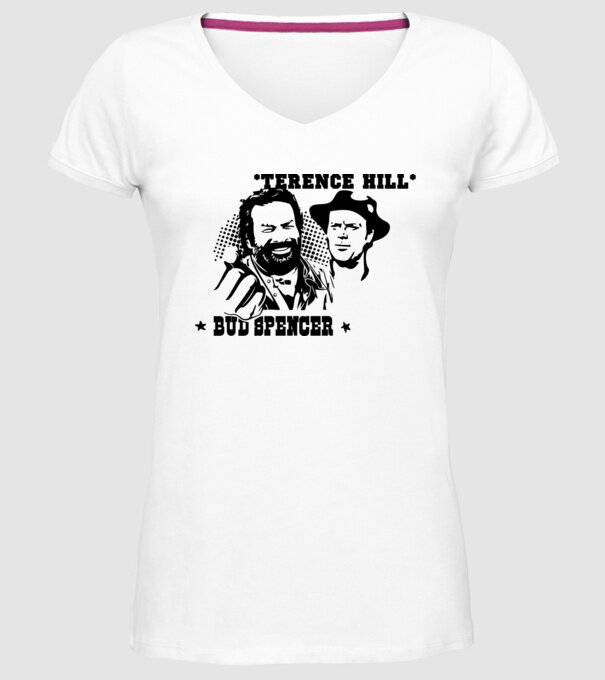 Bud Spencer Terence Hill model alb pe tricou
