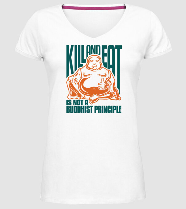 buddhist principle model alb pe tricou