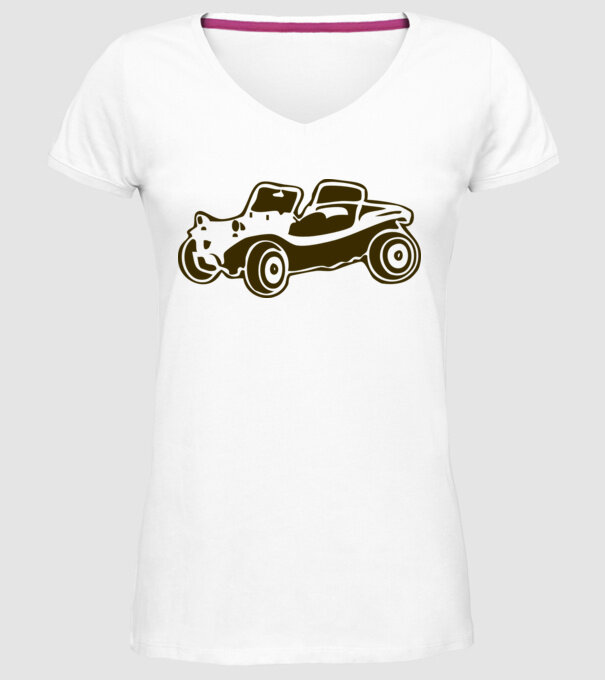 Buggy model alb pe tricou