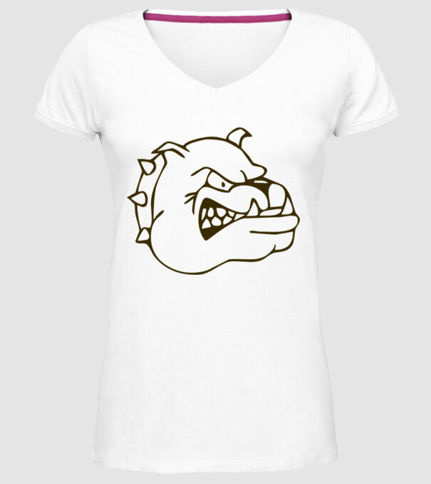 Bulldog model alb pe tricou