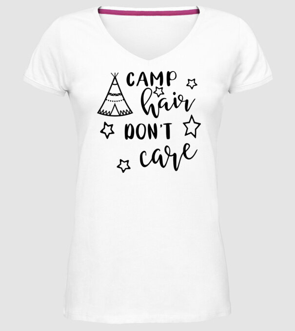 Camp hair teepee model alb pe tricou