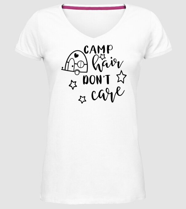 Camp hair trailer model alb pe tricou