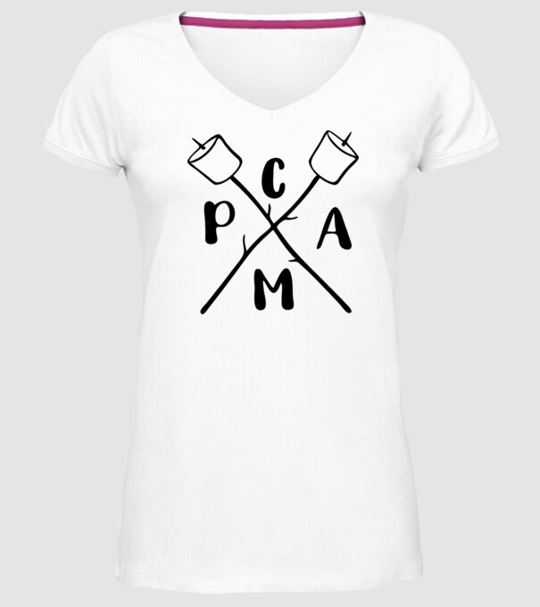 Camp marshmallow model alb pe tricou