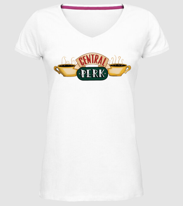 Central perk model alb pe tricou