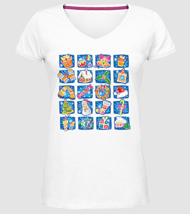 Christmas mix 2 model alb pe tricou