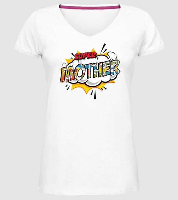 Comic Mother model alb pe tricou