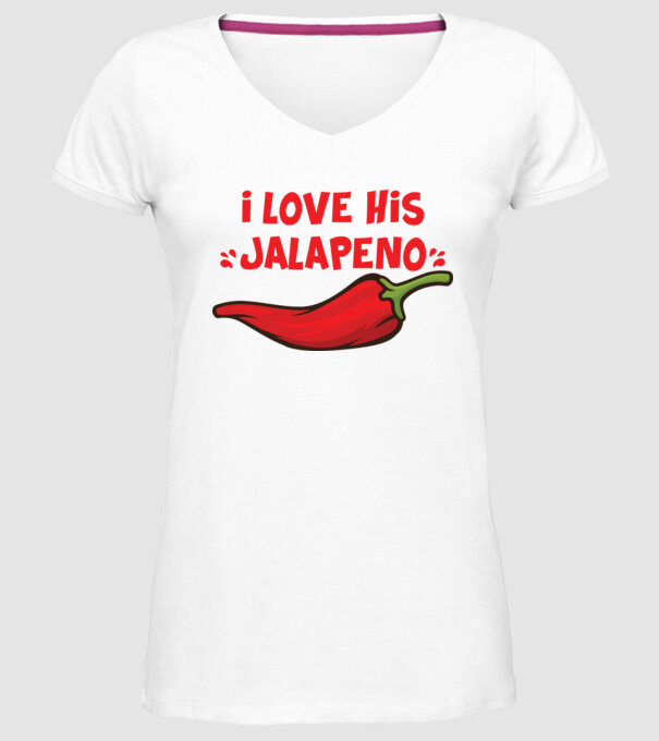 Couple JALAPENO model alb pe tricou