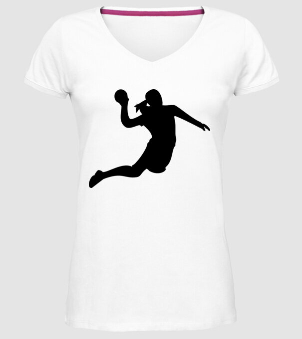handbal fată model alb pe tricou