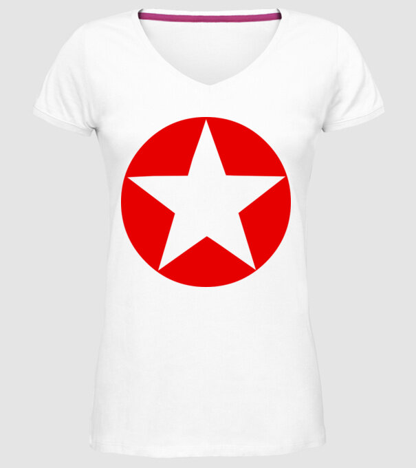 stea model alb pe tricou