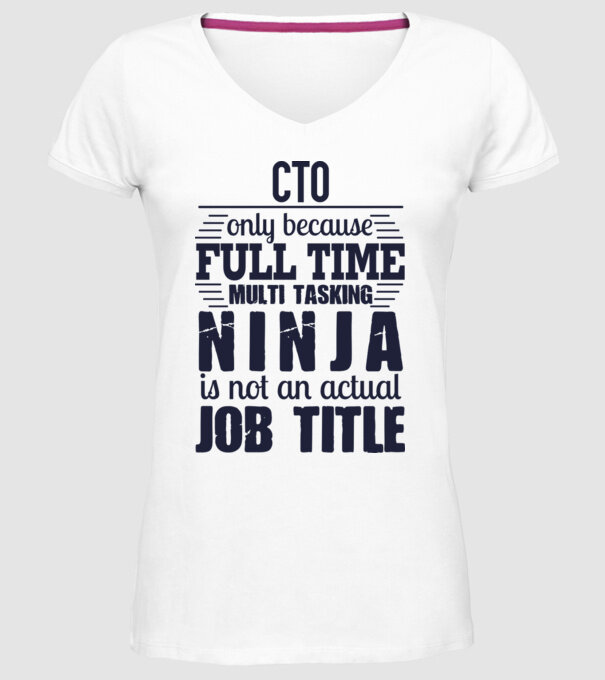 CTO-full time ninja model alb pe tricou