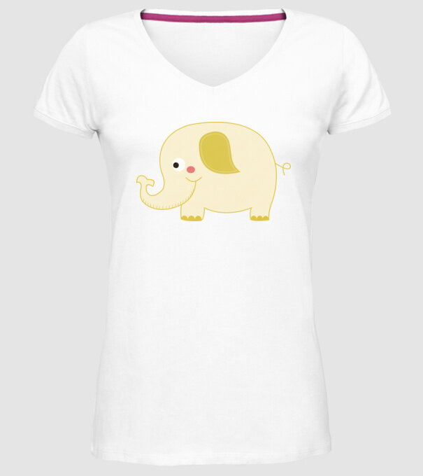 Cute elephant model alb pe tricou