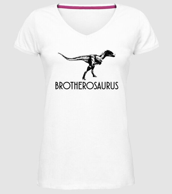 Familia de dinozauri Brotherosaurus model alb pe tricou
