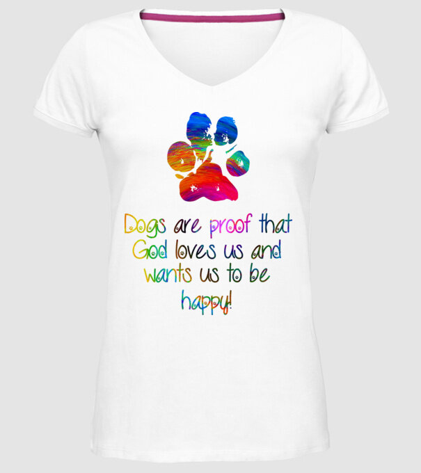 Dogs are proof model alb pe tricou