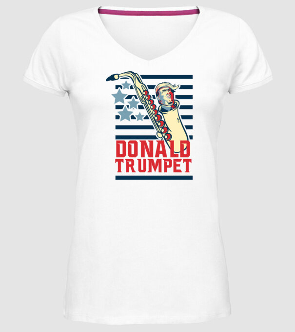 donald trumpet yoh model alb pe tricou