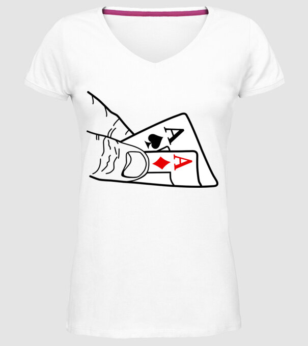 dublu as model alb pe tricou