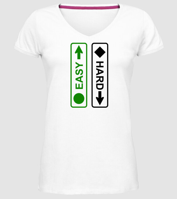 Easy - Hard model alb pe tricou