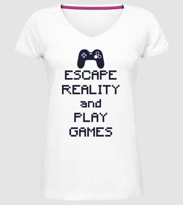 Escape reality model alb pe tricou