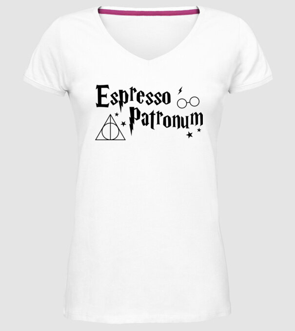 Espresso patronum model alb pe tricou