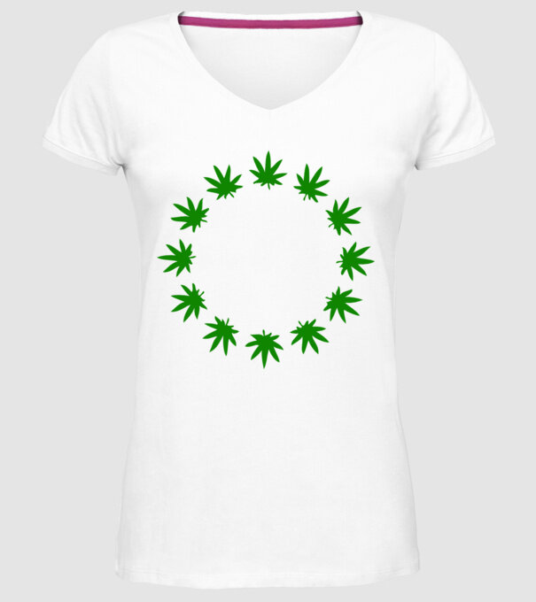 Euro marihuana model alb pe tricou