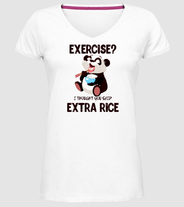 Exercise panda model alb pe tricou